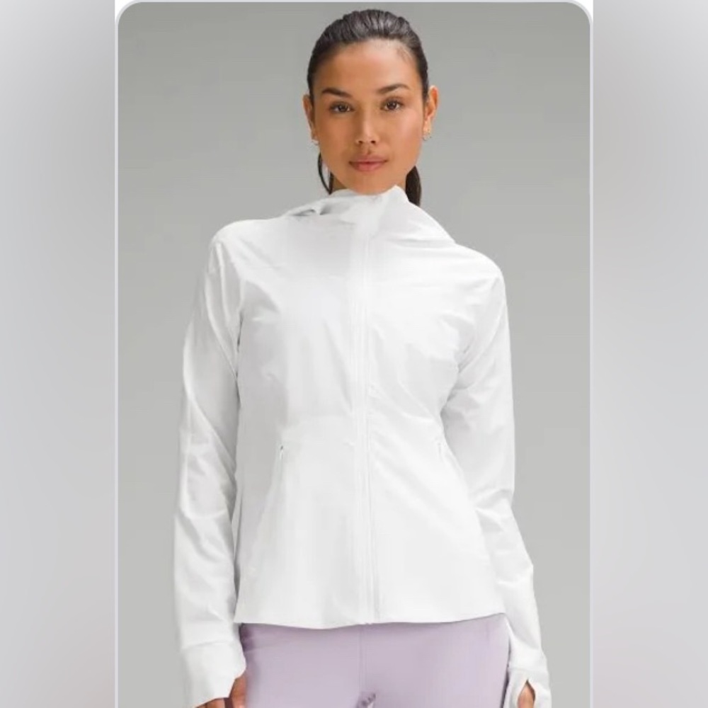 Lululemon mist over white windbreaker